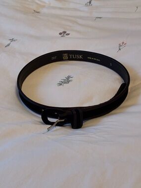 TUSK Women's Black Velvet Belt with Classic Buckle
